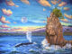 grey-whale-and-rock-in-ocean-painting-moon